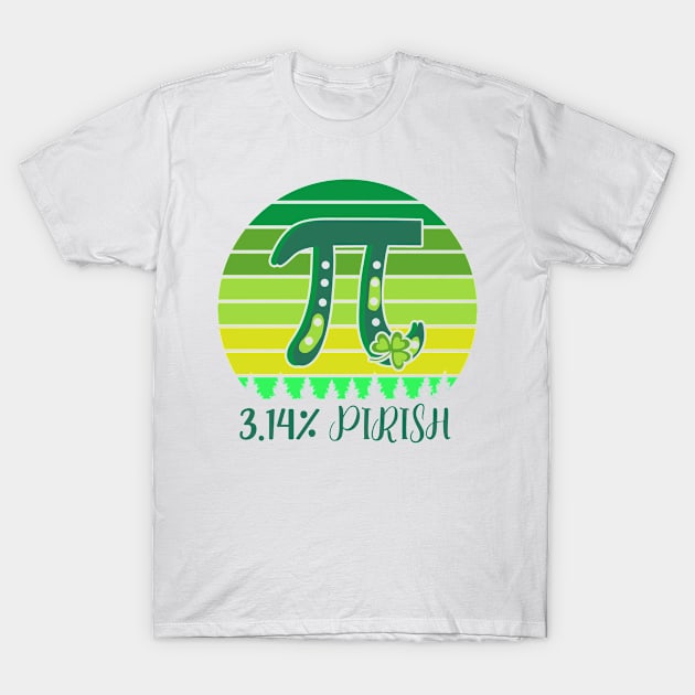 3.14% Pirish Saint Patricks Day Green Math Geek Pi Day T-Shirt by YuriArt